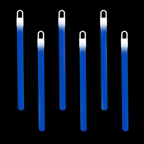 6 Inch Slim Glow Sticks With Lanyards (Blue Color, 12 Count Per Pack) - Glow-Paradise