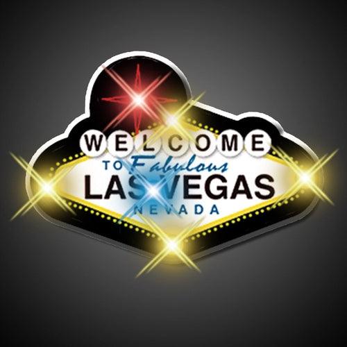 Welcome to Vegas Flashing Body Light Lapel Pins (1 Per Pack) - Glow-Paradise