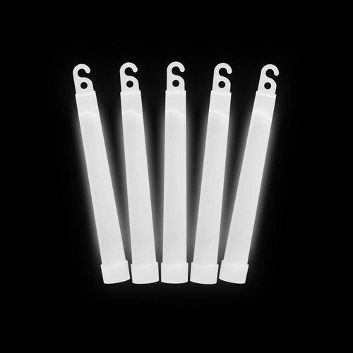 6 Inch Ultra-Bright Emergency 12 Hours Industrial Grade Glow Sticks (White Color, 12 Count Per Pack) - Glow-Paradise