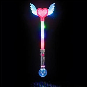 18 Inch Light Up Angel Heart Wand - Glow-Paradise