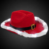 Light Up Christmas Santa Claus Cowboy Hat - Glow-Paradise