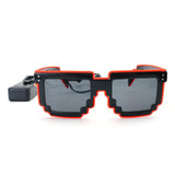 LED Light Up Pixel Meme Sunglasses (Red Color, 1 Per Pack) - Glow-Paradise