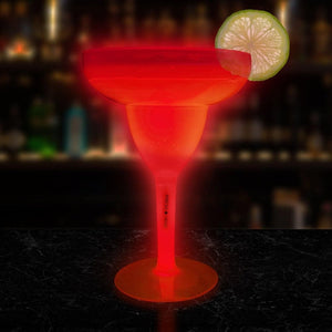 10 Oz Glow In The Dark Margarita Glass (Red Color, 1 Glass Per Pack) - Glow-Paradise