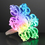 Christmas Light Up Color Changing Snowflake Ring (Mutlicolor, 1 Per Pack) - Glow-Paradise