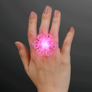 Christmas Light Up Color Changing Snowflake Ring (Mutlicolor, 1 Per Pack) - Glow-Paradise