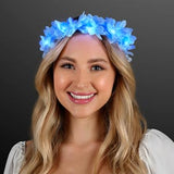 Autumn Festival Harvest Light Up Flower Crown Headband LED Lights (Blue Color, 1 Quantity Per Pack) - Glow-Paradise