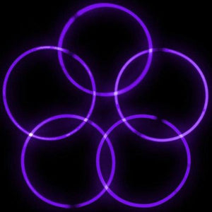 20 Inch Glow Stick Necklaces (Purple Color, 50 Counts Per Pack) - Glow-Paradise