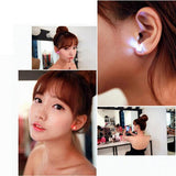 LED Light Up Flower Stud Earrings (White Color, 1 Pair Per Pack) - Glow-Paradise