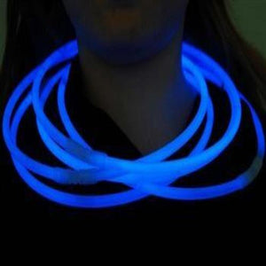 22 Inch Premium Jumbo Glowsticks Necklaces (Blue Color, 50 Counts Per Pack) - Glow-Paradise