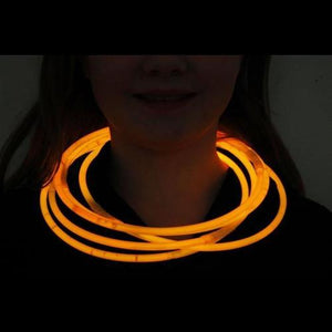 22 Inch Premium Jumbo Glowsticks Necklaces (Orange Color, 50 Counts Per Pack) - Glow-Paradise