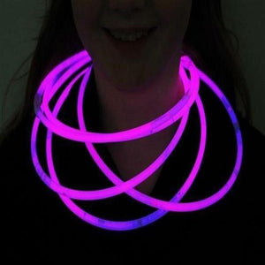 22 Inch Premium Jumbo Glowsticks Necklaces (Pink Color, 50 Counts Per Pack) - Glow-Paradise