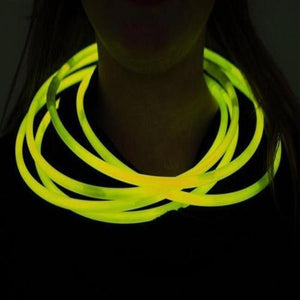 22 Inch Premium Jumbo Glowsticks Necklaces (Yellow Color, 50 Counts Per Pack) - Glow-Paradise