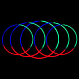 24 Inch Tri-Color Glow Stick Necklaces (Red/Green/Blue, 50 Count Per Pack) - Glow-Paradise