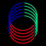 24 Inch Tri-Color Glow Stick Necklaces (Red/Green/Blue, 50 Count Per Pack) - Glow-Paradise