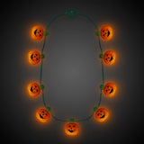 LED Light Up Pumpkin Necklace - Halloween Glass Pendant Necklaces for Party Decoration - Glow-Paradise