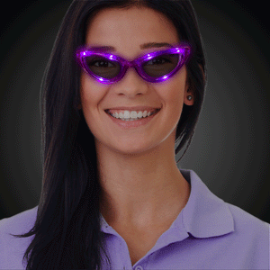LED Flashing Light Up Sunglasses (Purple Color, 1 Per Pack) - Glow-Paradise
