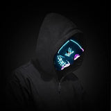 Halloween Scary Mask with LED Gloves Kit, LED Costume Mask EL Wire Light Up Mask for Halloween Costume Festival Cosplay (Blue & Purple) - Glow-Paradise