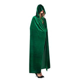 Spooktacular Creations Long Hooded Cloak Velvet Cloak Halloween Women Witch Cape Costume Accessory (Green) - Glow-Paradise