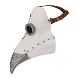 Stegosaurus Plague Doctor Bird Mask Long Nose Beak Cosplay Steampunk Halloween Costume Props Latex Material D-White - Glow-Paradise