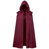 CNECIN Gothic Mysterious Renaissance Wizard Witch Hooded Cloak Halloween Cosplay Costume Party Cape for Men Women - Glow-Paradise
