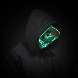 Halloween Scary Mask with LED Gloves Kit, LED Costume Mask EL Wire Light Up Mask for Halloween Costume Festival Cosplay - Glow-Paradise
