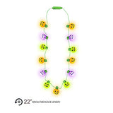 ArtCreativity Light-Up Jack-O-Lantern Necklace with Multi-Mode Flashing LEDs, Halloween Party Favors, Halloween Party Accessories for Women, Men, and Kids, Great Gift Idea, Stocking Stuffer - Glow-Paradise
