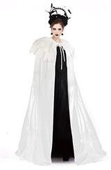 JEGERMIG Neutral Role-Play Vampire Cloak with Feathers Medieval Knight Cape White - Glow-Paradise