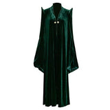 Professor Mcgonagall Costume Adult Women’s Green Velvet Cloak Cape Robe Black Witch Hat Halloween Party Accessory - Glow-Paradise