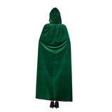 Spooktacular Creations Long Hooded Cloak Velvet Cloak Halloween Women Witch Cape Costume Accessory (Green) - Glow-Paradise