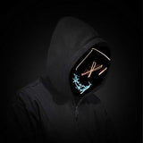 Halloween Scary Mask with LED Gloves Kit, LED Costume Mask EL Wire Light Up Mask for Halloween Costume Festival Cosplay (Blue&Orange) - Glow-Paradise