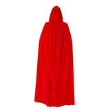 Spooktacular Creations Long Hooded Cloak Velvet Cloak Halloween Women Witch Cape Costume Accessory (Red) - Glow-Paradise