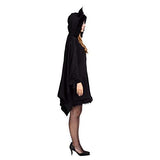 Woman’s Black Bat Zip Hoodie Halloween Costumes for Adults (Small) - Glow-Paradise