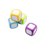 hand2mind Plastic Small Write-On/Wipe-Off Dice for Kids Ages 5-8, Dry Erase Surface On All Sides, Draw Letters, Numbers, and Numeral Operations, 4-Color Dice Measures 2-Inches (Pack of 4) - Glow-Paradise