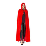 Spooktacular Creations Long Hooded Cloak Velvet Cloak Halloween Women Witch Cape Costume Accessory (Red) - Glow-Paradise