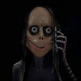 Molezu Horror Devil Mask with Long Hair,Scary Challenge Games Evil Costume Halloween Creepy Cosplay Party Decoration Props… (E) - Glow-Paradise