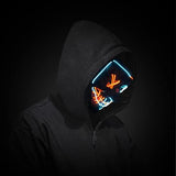 Halloween Scary Mask with LED Gloves Kit, Costume Mask EL Wire Light Up Mask for Halloween Costume Festival Cosplay(Orange & Blue) - Glow-Paradise