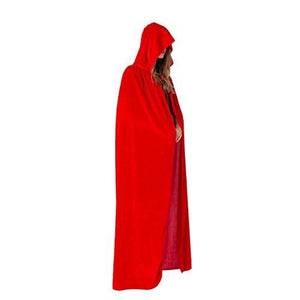 Spooktacular Creations Long Hooded Cloak Velvet Cloak Halloween Women Witch Cape Costume Accessory (Red) - Glow-Paradise
