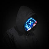 Halloween Scary Mask with LED Gloves Kit, LED Costume Mask EL Wire Light Up Mask for Halloween Costume Festival Cosplay - Glow-Paradise