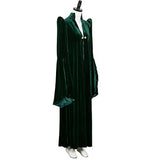 Professor Mcgonagall Costume Adult Women’s Green Velvet Cloak Cape Robe Black Witch Hat Halloween Party Accessory - Glow-Paradise