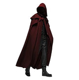 CNECIN Gothic Mysterious Renaissance Wizard Witch Hooded Cloak Halloween Cosplay Costume Party Cape for Men Women - Glow-Paradise