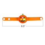 ArtCreativity Light Up Halloween Bracelets, Set of 6, Jack o Lantern Wristbands for Kids with 3 Light-Up Modes, LED Halloween Costume Accessories, Halloween Party Favors and Non-Candy Treats - Glow-Paradise