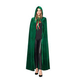 Spooktacular Creations Long Hooded Cloak Velvet Cloak Halloween Women Witch Cape Costume Accessory (Green) - Glow-Paradise