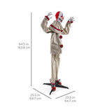 Best Choice Products Scary Harry The Motion Activated Animatronic Killer Clown, Halloween Prop w/Pre-Recorded Lines, Red Light Up Eyes, Moving Arms & Head - Glow-Paradise