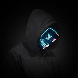 Halloween Scary Mask with LED Gloves Kit, LED Costume Mask EL Wire Light Up Mask for Halloween Costume Festival Cosplay(Pink&Blue) - Glow-Paradise