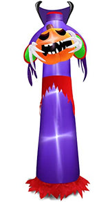 8 Ft Giant Halloween Inflatables Outdoor Decoration, Headless Ghost Holds Pumpkin Jack-O-Lantern Grim Reaper Blow Up Yard Decor LED Lights Halloween Decorations Outside Lawn Garden Home Holiday - Glow-Paradise