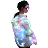 Unisex Light Up LED Jacket American Sizes Adult Kids Clothing Apparel Outfit Dance Club Rave Glow - Women M - Glow-Paradise
