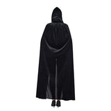 Spooktacular Creations Long Hooded Cloak Velvet Cloak Halloween Women Witch Cape Costume Accessory Black - Glow-Paradise