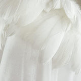 JEGERMIG Neutral Role-Play Vampire Cloak with Feathers Medieval Knight Cape White - Glow-Paradise