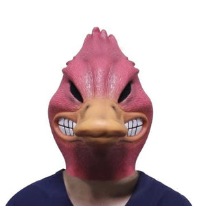 Molezu Halloween Deluxe Mask Duck Head Mask Latex Animal Mask Novelty Duck bill costume (red) - Glow-Paradise