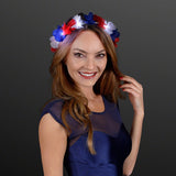 Autumn Festival Harvest Light Up Flower Crown Headband LED (Red/White/Blue Color, 1 Quantity Per Pack) - Glow-Paradise